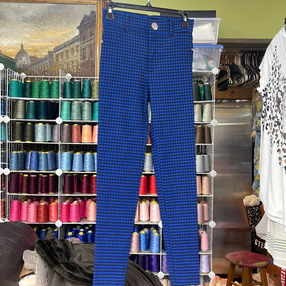 ZARA Blue Checkered Jeggings